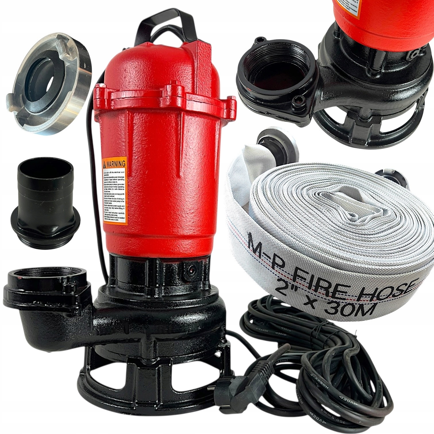 Pompa zatapialna + wąż 30 m — KAMA TOOLS RS8, 3850 W
